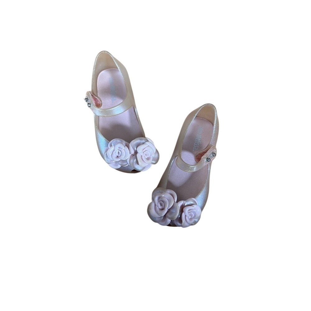 Mini Melissa‎ girls rose gold slip on jelly shoes